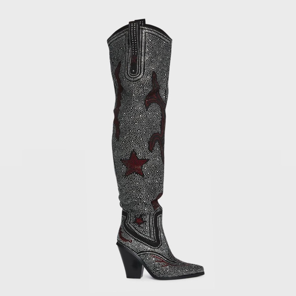 Azalea Wang Jolee Rhinestone Boots - Picture 3 of 11
